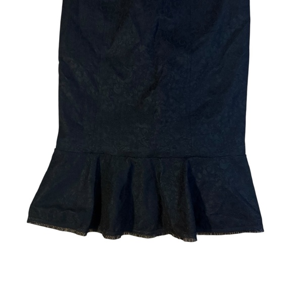 Betsey Johnson Vintage Black Velvet Bow Knee Length Dress Size 4 - Picture 9 of 10